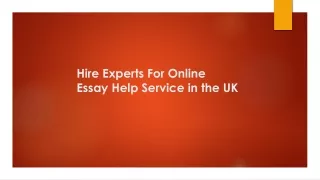 Hire Experts For Online Essay Help Service in the UK