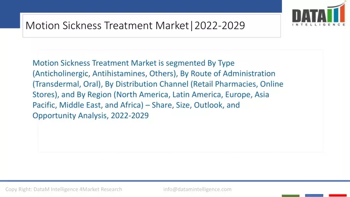 motion sickness treatment market 2022 2029
