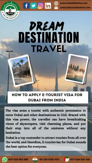How to Apply E-Tourist Visa for Dubai From India - Instadubaivisa