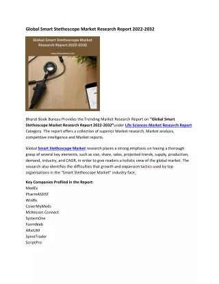 global smart stethoscope market research report