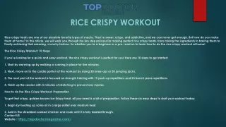 rice crispy workout