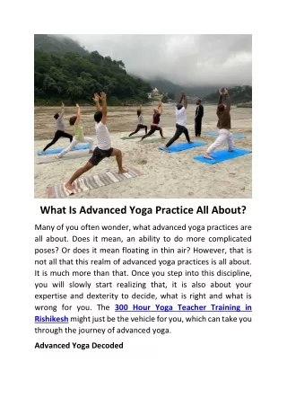 300 Hour Yoga Teacher Training in Rishikesh