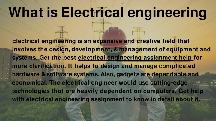 what is electrical engineering
