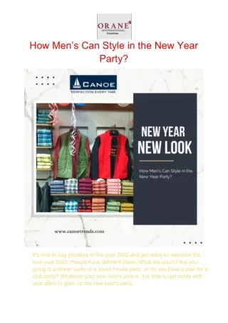 How Men’s Can Style in the New Year Party?
