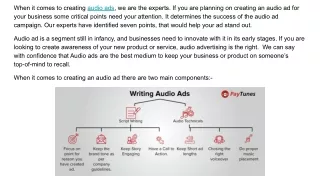 when it comes to creating audio