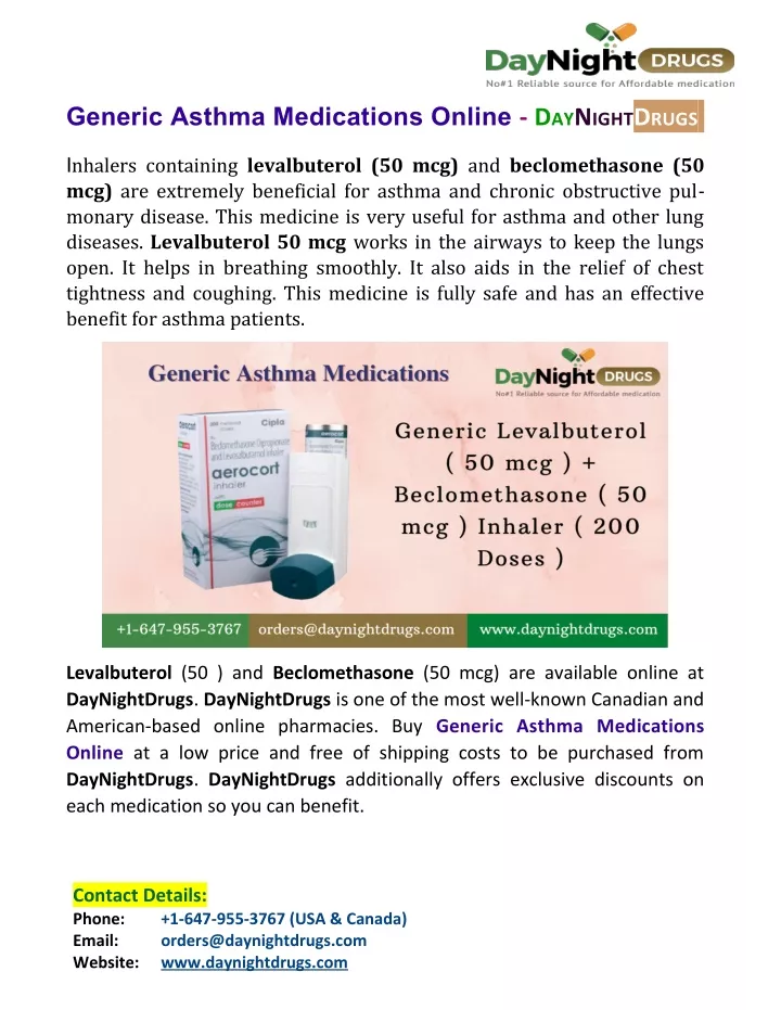 generic asthma medications online d ay n ight