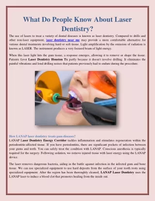 What Do People Know About Laser Dentistry?