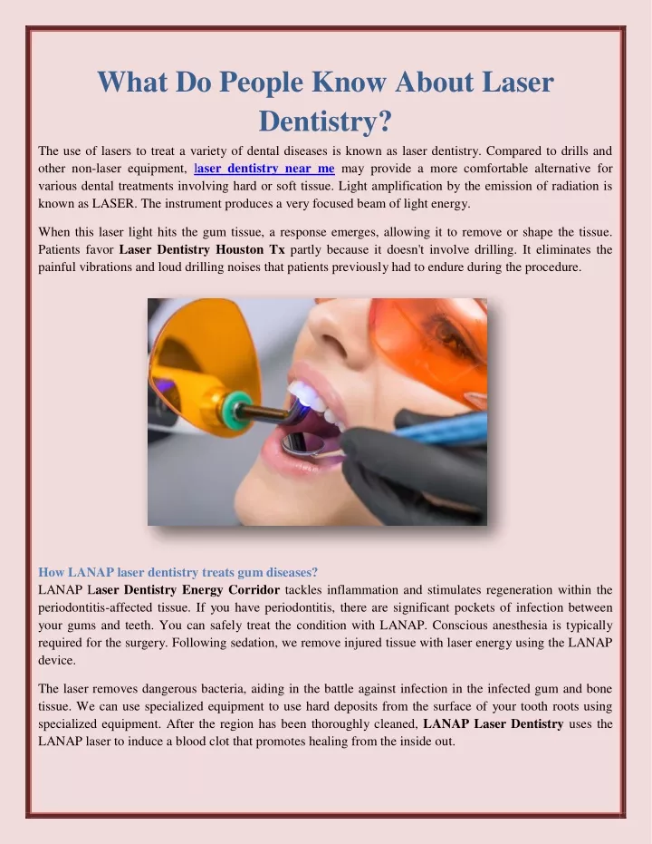 what do people know about laser dentistry