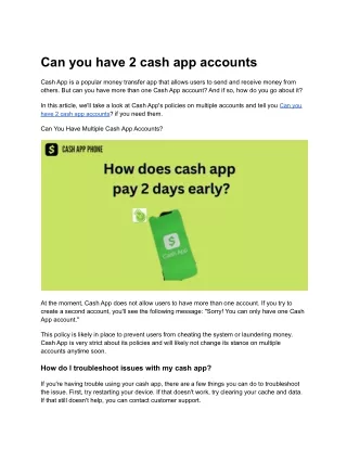 Can you have 2 cash app accounts