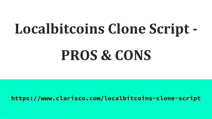 localbitcoins clone script pros cons