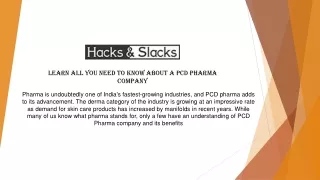 Learn all you need to know about a PCD pharma company