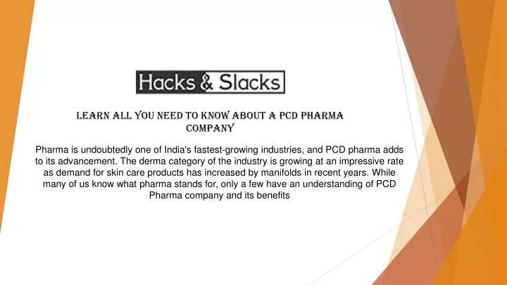 learn all you need to know about a pcd pharma