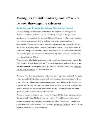 modvigil vs provigil similarity and differences