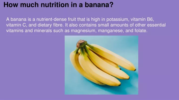 how much nutrition in a banana