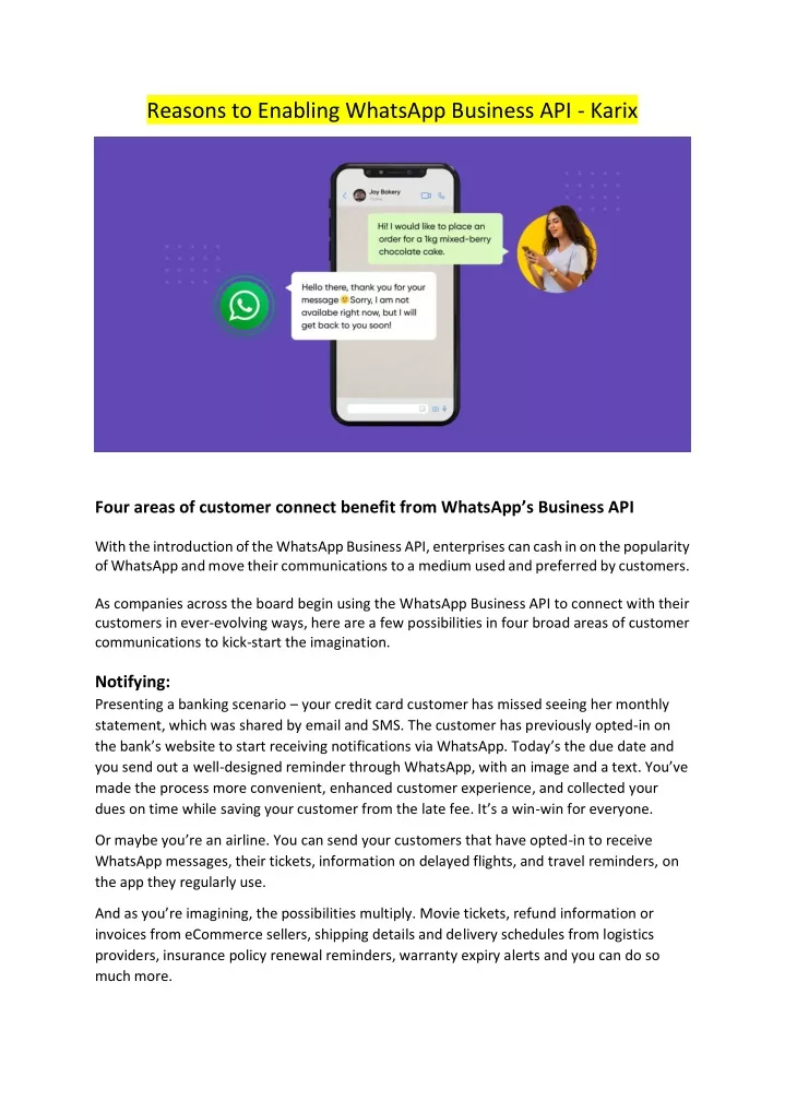 reasons to enabling whatsapp business api karix