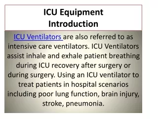 ICU Equipment slideshow