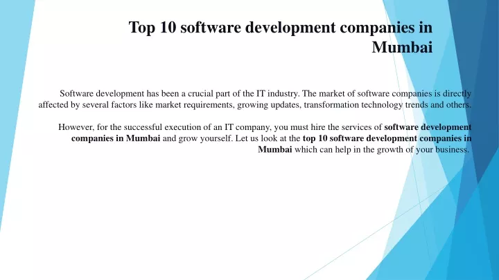 top 10 software development companies in mumbai
