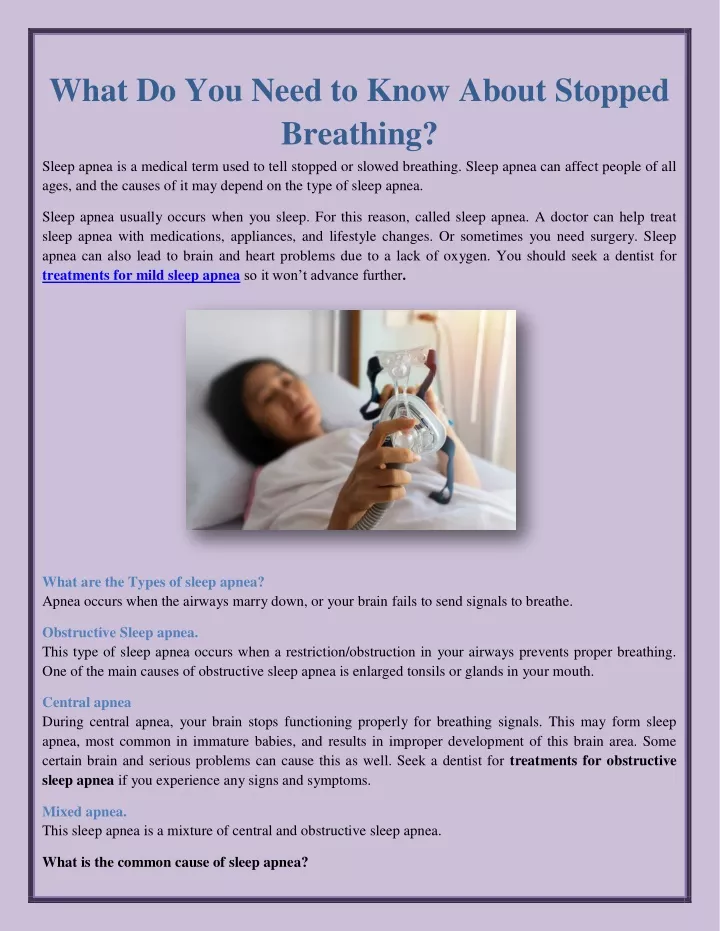 what do you need to know about stopped breathing