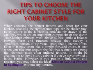 Tips To Choose the Right Cabinet Style for Your Kitchen