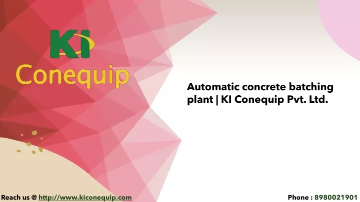 automatic concrete batching plant ki conequip