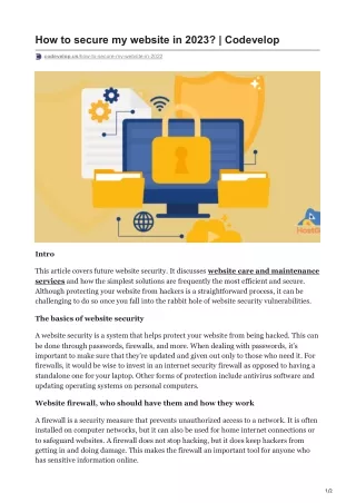 how to secure my website in 2023 codevelop