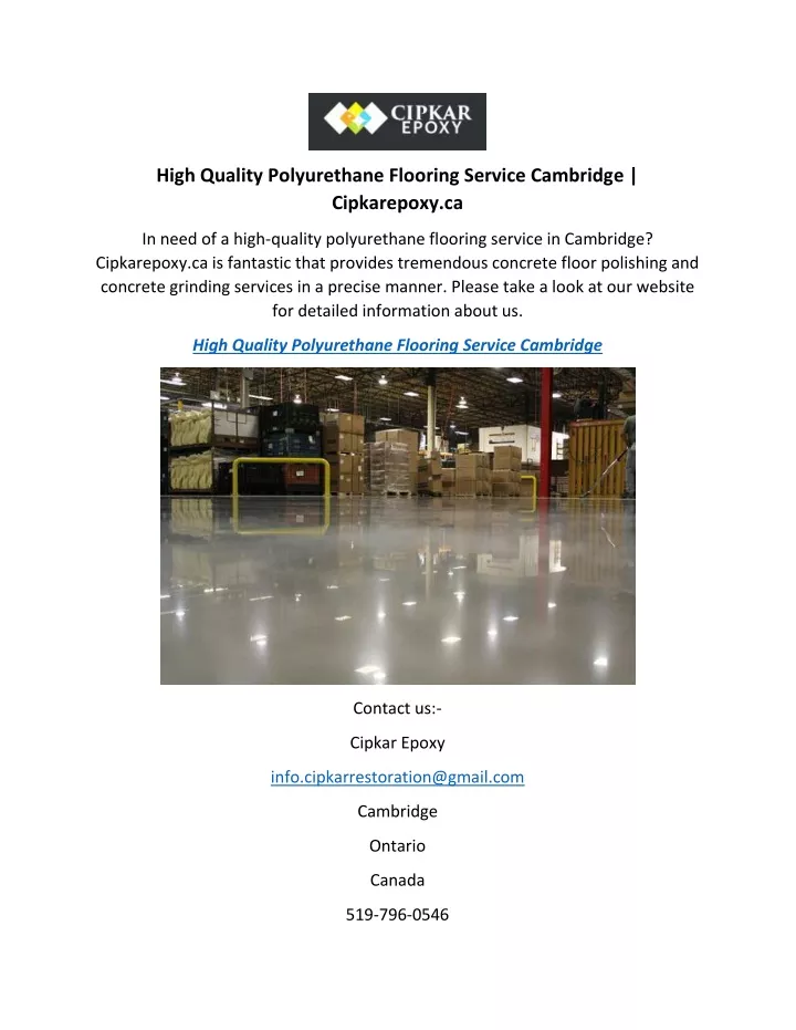 high quality polyurethane flooring service