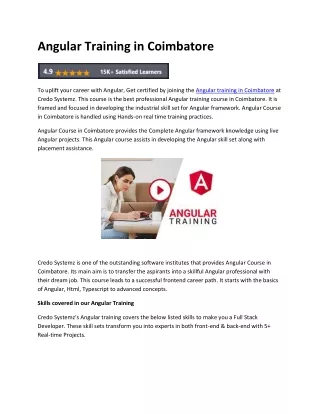 Angular Training in Coimbatore