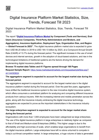 Digital Insurance Platform Market Statistics, Size, Trends, Forecast Till 2023