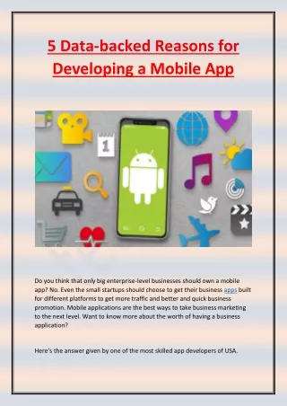 5 data backed reasons for developing a mobile app