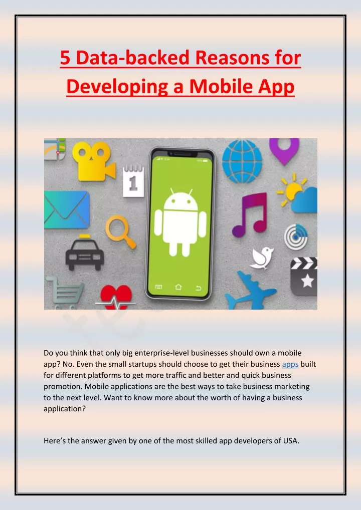 5 data backed reasons for developing a mobile app