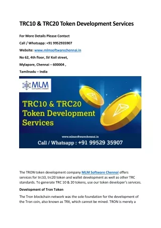 trc10 trc20 token development services