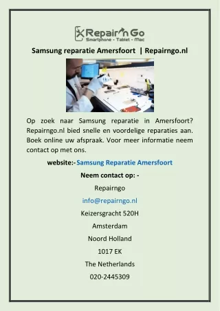 Samsung reparatie Amersfoort  | Repairngo.nl