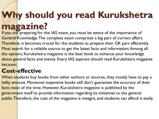 why should you read kurukshetra magazine