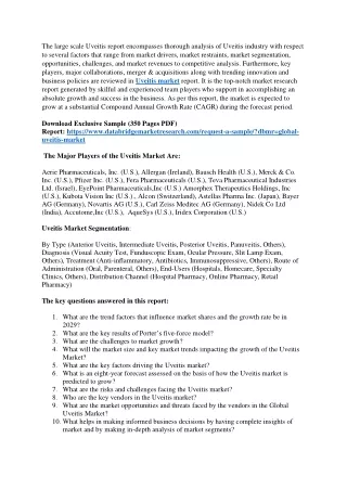 the large scale uveitis report encompasses