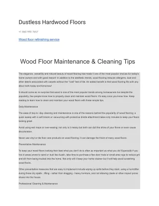 dustless hardwood floors
