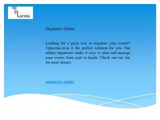 Organisers Online   Upkarma.co.in