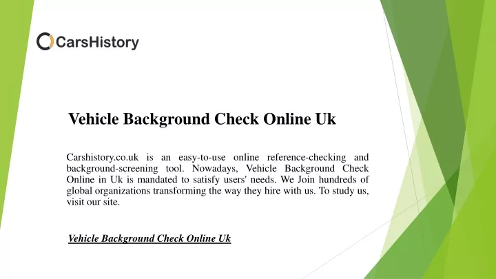vehicle background check online uk