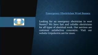 Emergency Electrician West Sussex | Gripelectric.net