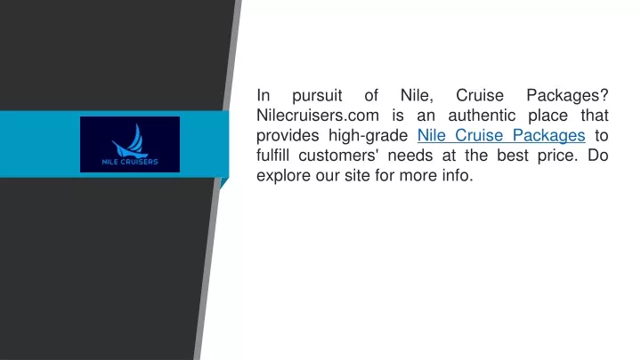 in pursuit of nile cruise packages nilecruisers