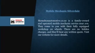 Mobile Mechanic Silverdale | Mcmahonautomotive.co.nz