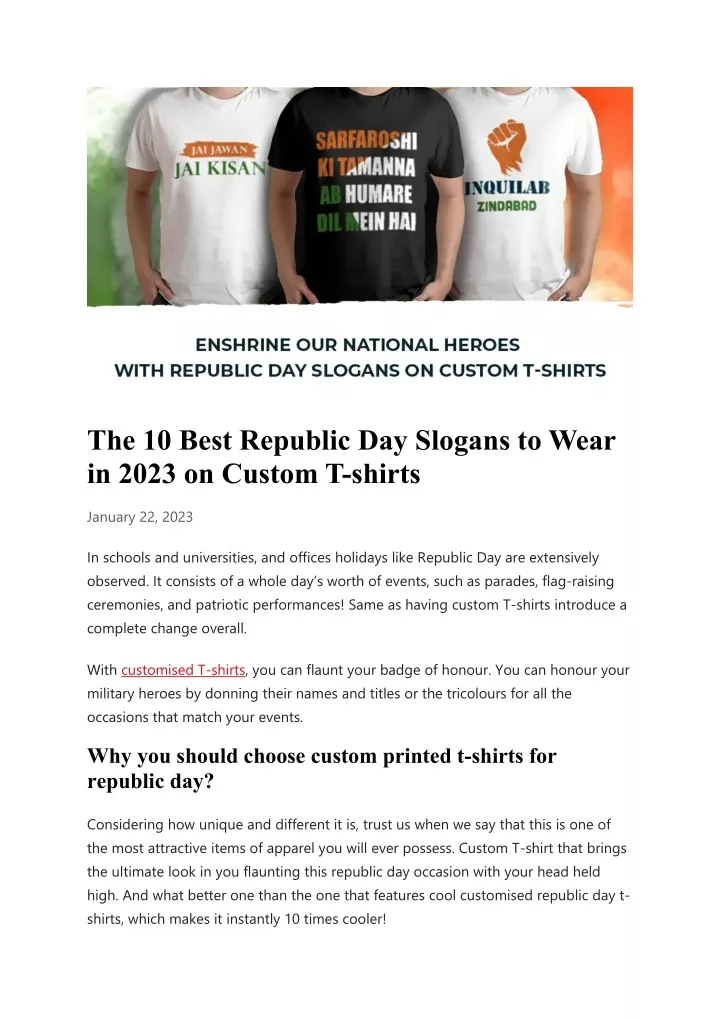 the 10 best republic day slogans to wear in 2023