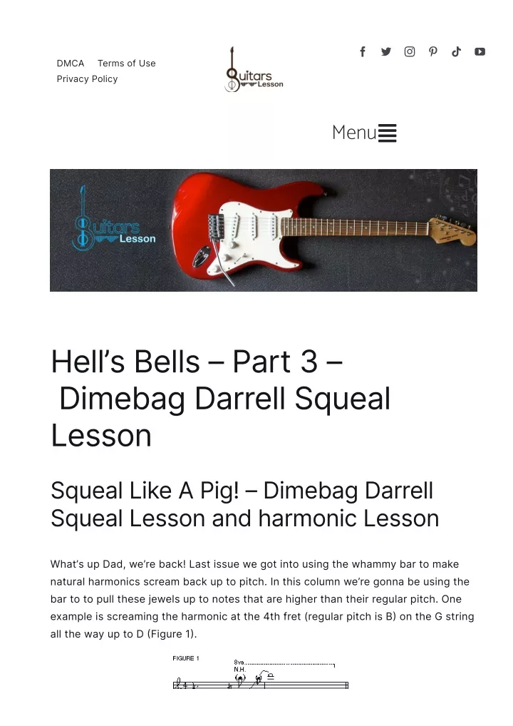 hell s bells part 3 dimebag darrell squeal lesson