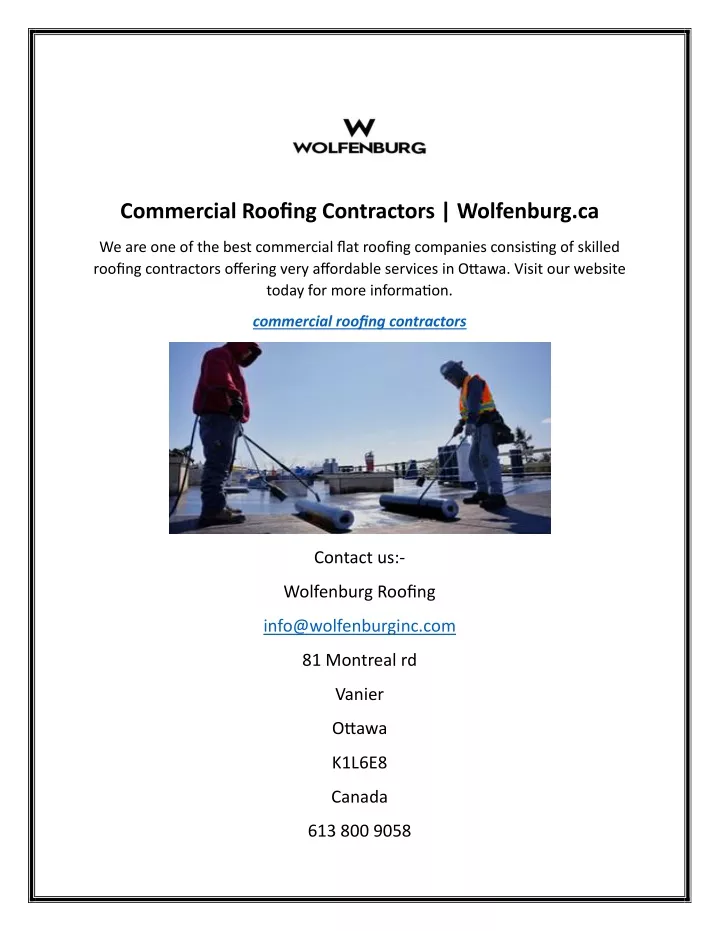 commercial roofing contractors wolfenburg ca