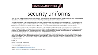 security uniforms