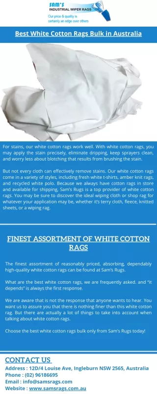 Best White Cotton rags in Australia