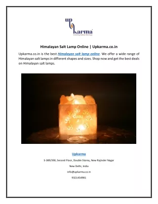 Himalayan Salt Lamp Online Upkarma.co.in...