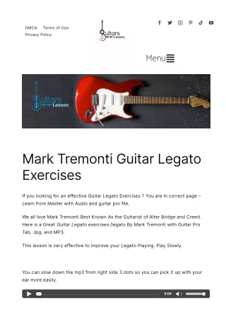 Mark Tremonti Guitar Legato Exercises