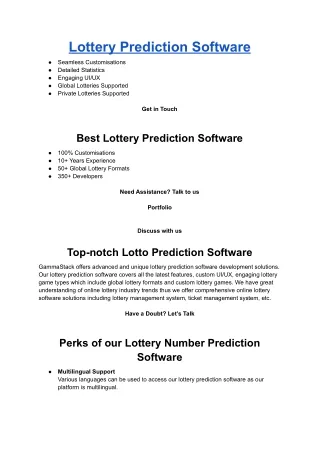 lottery prediction software