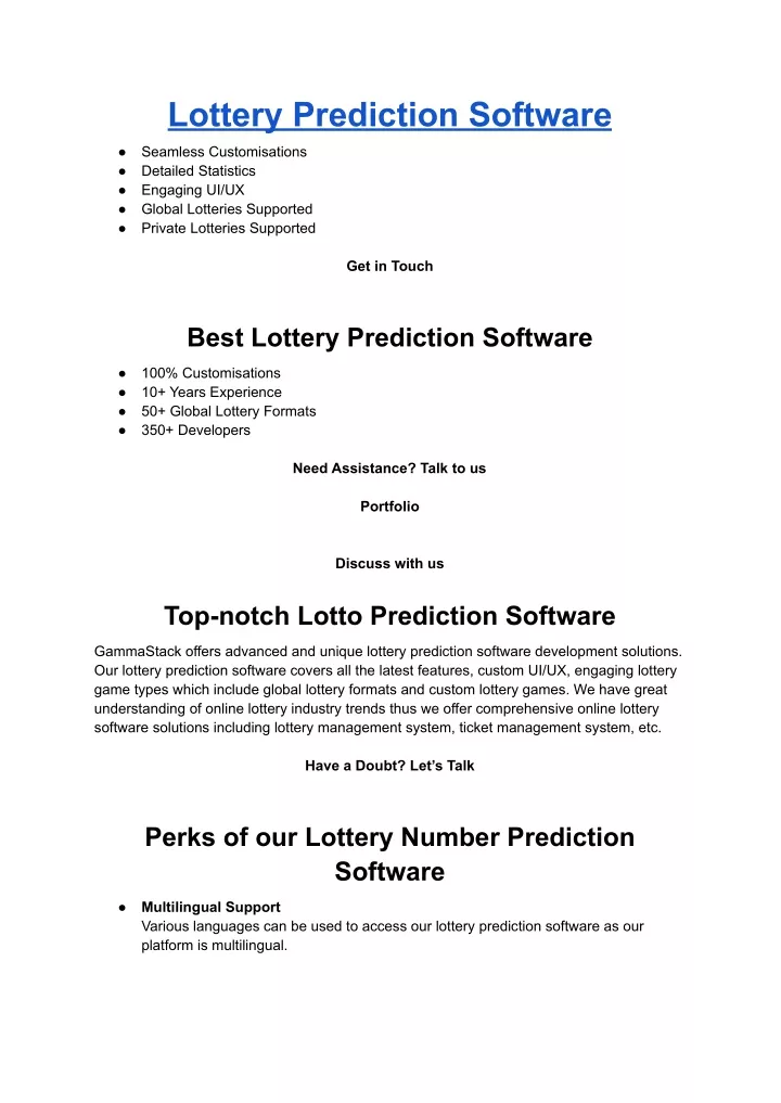 lottery prediction software