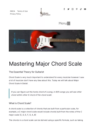 Mastering Major Chord Scale